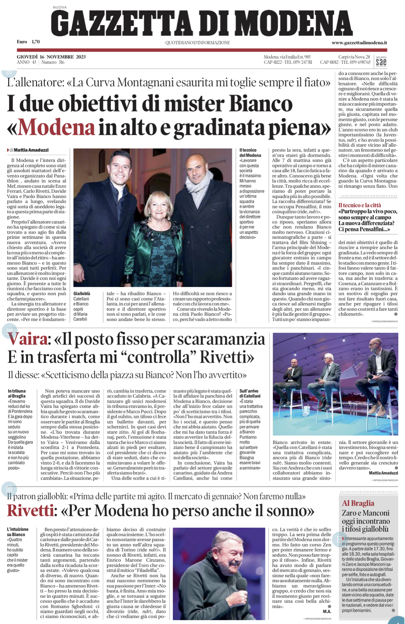 Panathlon Club Modena - Serata dedicata al Modena Calcio