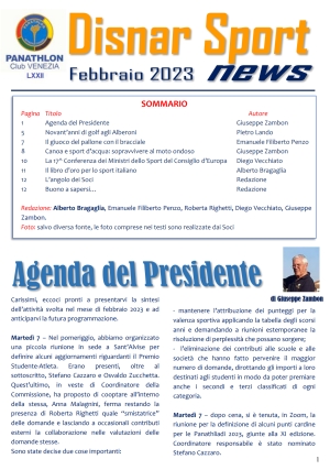 Panathlon International Club Venezia - Notiziario Febbraio 2023