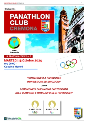 Panathlon International Club Cremona- Notiziario Ottobre 2024