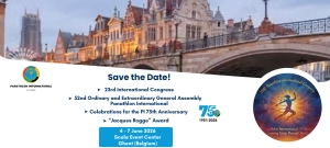 Gand 2026: Sede del 23° Congresso Internazionale - 52° Assemblea Generale Ordinaria e Straordinaria Panathlon International - Celebrazioni per il 75° Anniversario del PI -  Premio “Jacques Rogge”