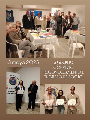 Panathlon Club Maldonado Punta del Este - Asamblea, Convivio, ingreso de un nuevo socio y reconocimientos