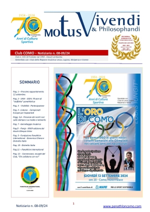 Panathlon International Club Como - Motus Vivendi & Philosophandi 08-09
