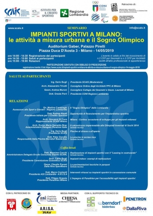 Club Milano - "GLI IMPIANTI SPORTIVI MILANESI: le attività a misura urbana e il sogno olimpico".