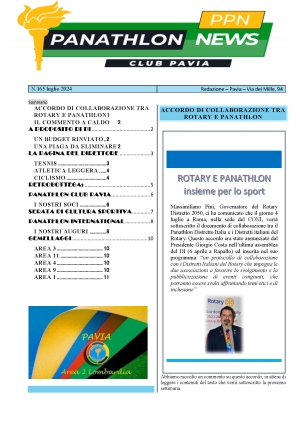 Panathlon International Club Pavia - Notiziario n. 165 Luglio 2024