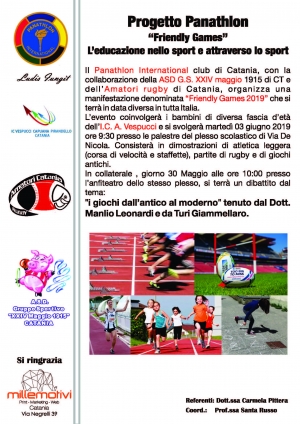 Catania - "FriendlyGames" - L'educazione nello sport e attraverso lo sport