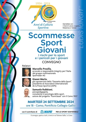 Panathlon International Club Como - Convegno "Scommesse Sport Commesse"