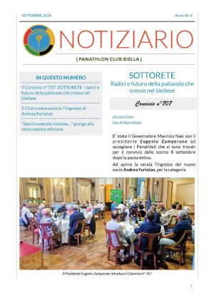 Panathlon International Club Biella - Notiziario Settembre 2026