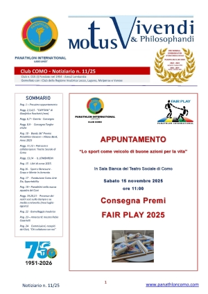 Panathlon International Club Como - Motus Vivendi & Philosphandi Panathlon Como 11-25