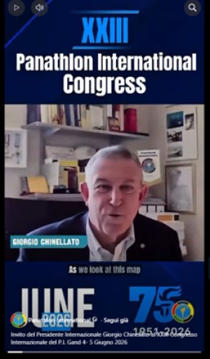 Einladung des internationalen Präsidenten Giorgio Chinellato zum XXIII. Internationalen Kongress der P.I. in Gent, 4.–5. Juni 2026