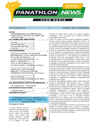 Panathlon International Club Pavia - Notiziario n. 167 Settembre 2024